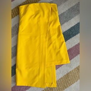 Size 4, yellow Milly strapless asymmetrical mini dress